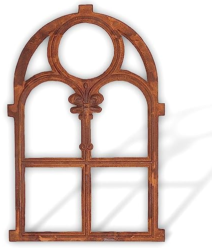 aubaho Stallfenster Eisenfenster Scheunenfenster Eisen Fenster 46 x 74cm im Antik-Stil Rost Gartenmauer