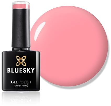 Bluesky Gel Nail Polish 10ml, Pink Glow - A097, Light Coral | A soft warm tint with a hint of peach, sheer enough to look natural and even enough to wear on its own.