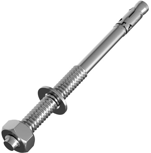 Lumonic 5x Kraftigt ankare M16 x 245mm | Galvaniserade kilankare av hög kvalitet | Genomsticksmontering, | Förankring i betong, Kraftigt ankare | för skärmtak, Räcken, Hyllor, Skiljeväggar