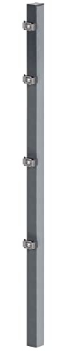 Alberts 677398 Zaunpfosten mit Klemmlasche | feuerverzinkt, anthrazit kunststoffbeschichtet (RAL 7016) | Länge 2600 mm | 60 x 40 mm