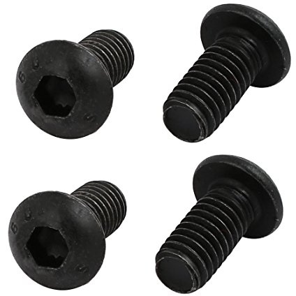 sourcing map 4 Stück Halbrundkopfschrauben M6x12mm 10.9 Klasse Runder Kopf Innensechskant Schraube mit Linksgewinde