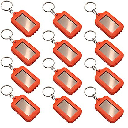 Othmro Mini LED Keychain Flashlight Torch Solar Energy Power Blue Black Orange 12Pcs for Camping Hiking Hunting Fishing