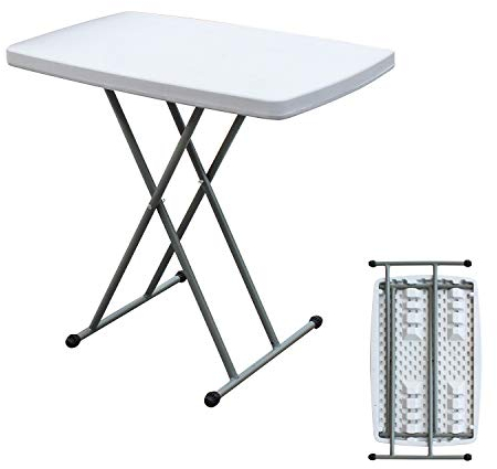 SogesHome Table Pliante Extérieure Table de Camping, de Jardin et de Pique-Nique Réglable en Hauteur Portable et Légère- 76 x 50 x (54/62/74) cm