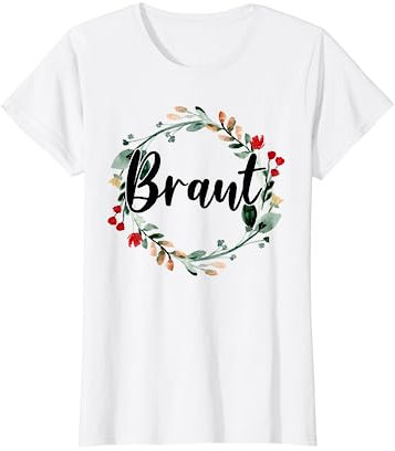 Braut Bride to be Verlobung Blumenkranz JGA Party Geschenk T-Shirt