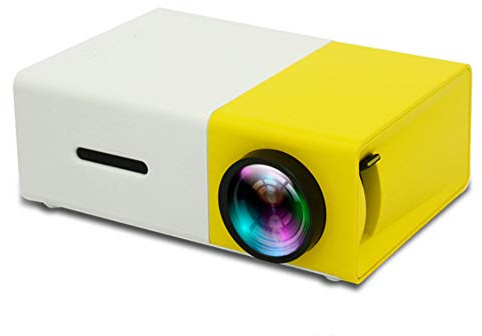 Proyector Home Mini Proyector Micro YG300 HD Proyector LED-amarilloblanco