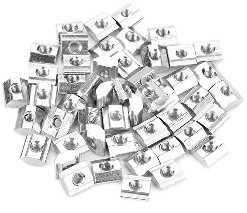 50 Uds Tuerca Deslizante en T de Acero al Carbono M3 para extrusión Aluminio Perfil 2020 Ranura 6mm