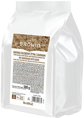 Browin 409442 Rye-Based Bread Leaven with Grains, 500 g Packaging of Malt for Baking Homemade Bread in The Oven or Machine, Powder