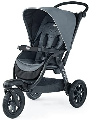 Chicco Activ3 Jogging Stroller, All-Terrain Stroller, Compatible with Chicco Infant Car Seats (not Included), Baby Travel Gear, Eclipse/Grey
