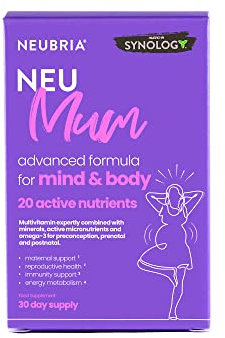 NEUBRIA NEU Mum Prenatal Vitamins with Folic Acid & Omega-3 - Pregnancy, Postnatal, Breastfeeding Support with DHA, Vitamin D3 & Iron - Prenatal Multivitamin for Women & Baby - 30 Softgels