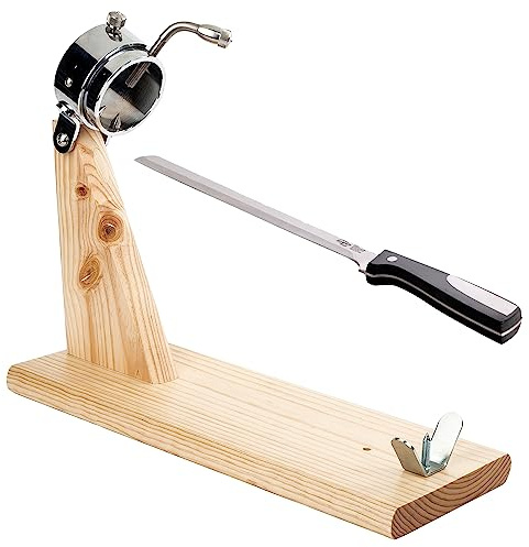 Jamonero San Ignacio con cabezal giratorio en acero + cuchillo jamonero 28cm acero inox.