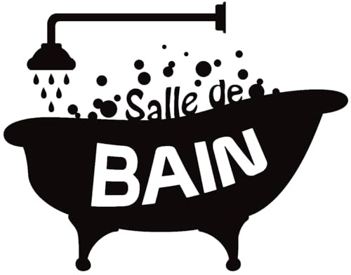 Ambiance Sticker Baignade Douche Baignoire PVC Porte Autocollant Imperméable à l'eau Stickers Muraux Décoration pour Salle de Bain - H25 x L30 cm
