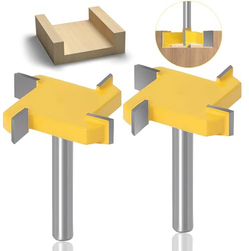 Tulov 2 Stück Fräser für Oberfräse Set, Plattenfräser aus Wolframstahl, Schüssel-Fräs-Bit geeignet für Vibrationsfräser für die Holzbearbeitung（8mm）