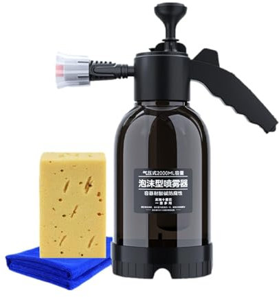 2-Liter-Pumpsprühflasche, handgehaltene Drucksprühflasche für die Autopflege, Schaumsprühgerät mit verstellbarer Düse, Pumpsprühgerät mit Schalterverriegelung, Drucksprühgerät zum Reinigen und Bewässe