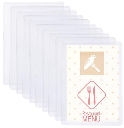SUPERFINDINGS 10 fundas protectoras de hojas transparentes de plástico A4 de 8,3 x 12 pulgadas, plástico para documentos,resistentes al agua,fundas rígidas para archivos de menús protección de fotos
