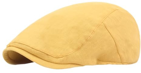Reyox Unisex Newsboy hatt vintage basker platt murgröna cabbie körning jakt keps, gUL, one size
