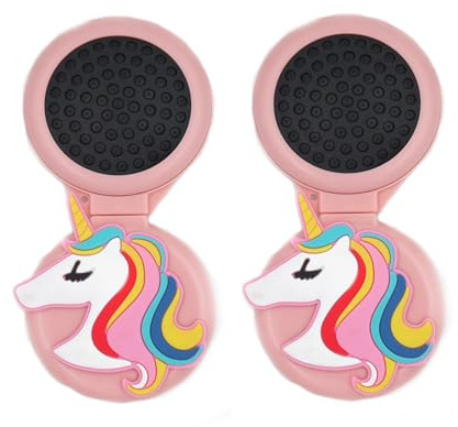 Haarburste mit Spiegel,2 PCS Einhorn Faltbare Falten Haarbürsten Reise Kompakte Klapphaarbürste Runde Haarbürsten Klappbar Reisespiegel für Frauen Mädchen Rosa Einhorn