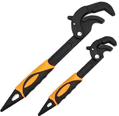 QZHDX Multitools Pliers,Plier,Pipe Wrench Water Pump Plier, with Wide Jaw Capacity Adjustable Plumbing Grips Good Hardness 2PCS (Color : As Shown)