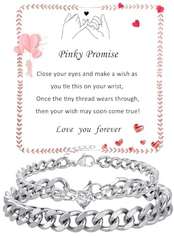 Fehki Matching Couple Cuban Chain Bracelets for Womens Men Gifts with Card | Gifts for Boyfriend Husband Soulmate Girlfriend, Perfect for Valentine's Day Anniversary Birthday Occasions