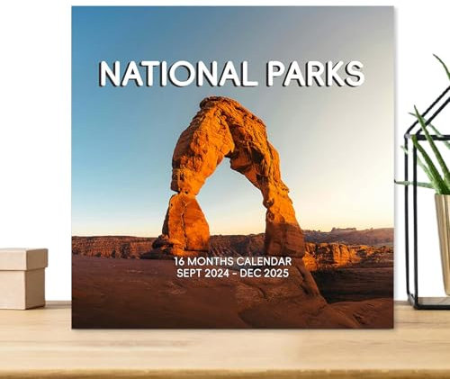 Wandkalender Nationalparks, Monatskalender, schöner Wandkalender Planer von Sept. 2024 - Dez 2025 für Naturliebhaber