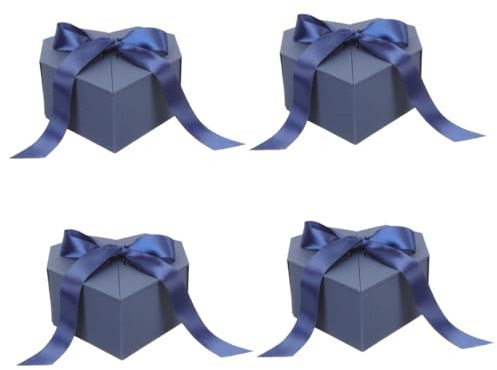 NUOBESTY 4stücke Multifunktionale Herzform Geschenkschachtel Für Geburtstage Valentinstag Und Hochzeiten Für Überraschungen Und Aufbewahrung Schatzblau