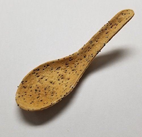 Flavorfulz, Poppy Seed Edible Spoons, 144 Count, Gourmet Edible Spoons for Hors d'Oeuvres and Desserts