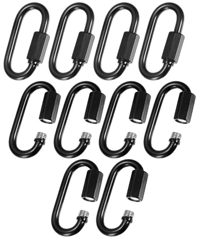M METERXITY Pack Chain Quick Links, Electroplated Iron Heavy Chain Connector Link for Traveling Equipment/Hiking/Hammock Hanging Weight Capacity Screw Locking Clips