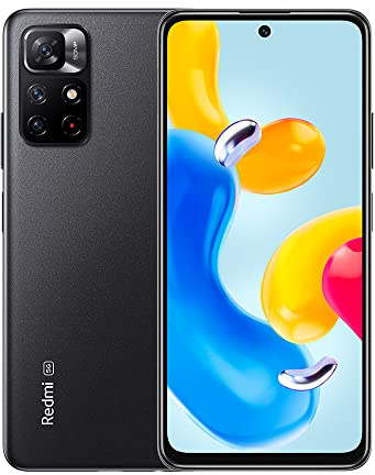 Xiaomi Redmi Note 11S 5G Smartphone, 4 Go 128 Go Téléphone, processeur MediaTek Dimensity 810, écran FHD + Dot de 6,6, triple caméra AI, noir (Reconditionné)