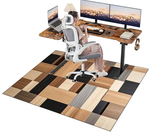 Tappeto per Sedia Ufficio Antiscivolo Tappetino Sedia Gaming 100 x 120 cm per Pavimenti Duri Tappetino Protezione Sedia per Pavimento Tappeto Sedia Rotelle Tappetino Pavimenti per Parquet, Piastrelle