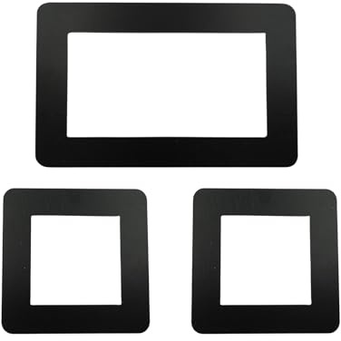 DWUENT Light Switch Surround and Socket Cover Plates, Black Matt Acrylic Self-Adhesive Finger Plate Protector Set for UK Standard Switches,3PCS Multi-Size Pack (86x86mm & 155x75mm)