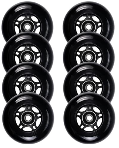 WSDAV 8-pack Inline Skate Hjul Ersättning, 72mm, 76mm och 80mm, med kullager, för inomhus- och utomhusskridskor,80MM