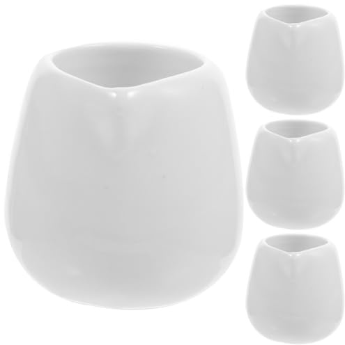ABOOFAN 4 pièces Tasse à Sauce Céramique avec Bec Verseur Soucoupes à Sauce pour Restaurant Usage Domestique et Événements Spéciaux