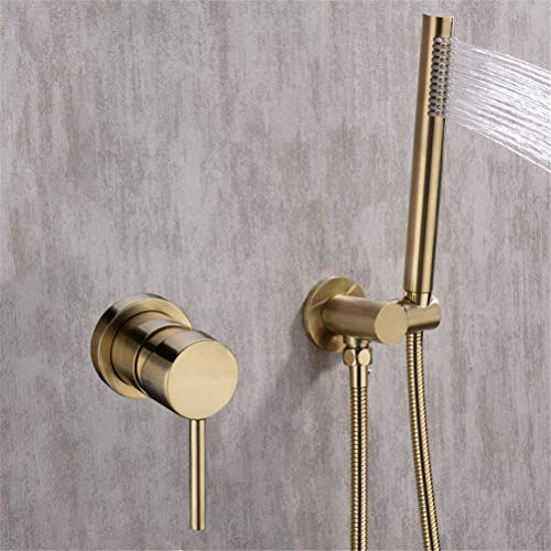 Wall Mounted Black Brushed Shower Faucet Set with Concealed Valve & Handheld Shower Head – Modern Bathroom Shower System for Stylish Home Decor