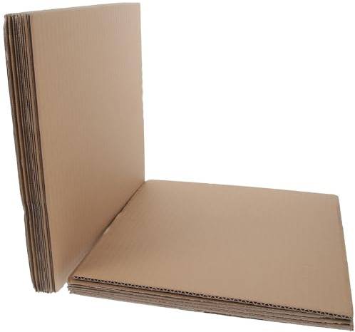 FONDOTIN Lot de 12 Feuilles de Carton Ondulé Double Face Épaissi 3 Couches 3 MM 30×30 CM pour Bricolage Carton d'Expédition Emballage Postal Projets DIY et Protection d'Objets