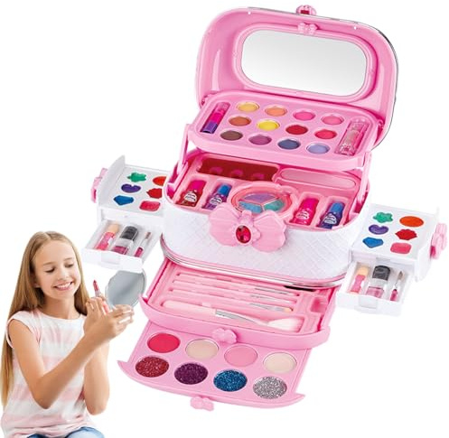 Schmink-Set Zum Spielen - Abwaschbare Kinderschminke Prinzessin Spielzeug - Schmink Sets für Kinder,Für Kinder Von 3-12 Jahren Für Weihnachten, Geburtstag, Feiertage, Verkleidung, Rollenspiel, Strumpf