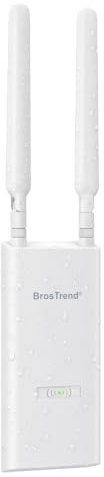 BrosTrend AX3000 Punto de Acceso WiFi 6 Exterior, Antena WiFi Largo Alcance | Doble Banda Access Point Inalámbrico Exterior con Puerto Gigabit PoE, IP65 Outdoor, POE Pasivo, para Jardín, Garaje, Patio
