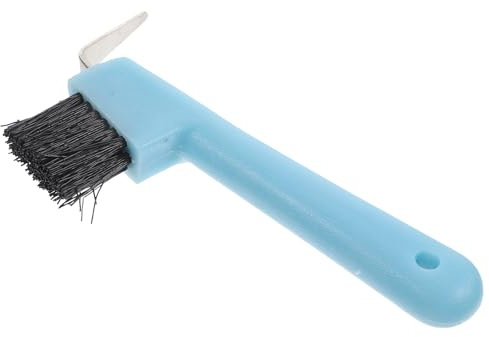 JECOMPRIS Raschietto per Zoccoli Cavallo Spazzola Rinforzata in Ferro e Plastica, Manico Ergonomico Antiscivolo, Strumento Portatile per Toelettatura e Pulizia Zoccoli Colore Casuale