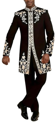 Ropa Africana para Hombre, Camisa y Pantalones Tradicionales de Manga Larga con Bolsillos Trajes Tribales Traje Dashiki Se Adapta a la Ropa Casual Vestido Túnica 2 Piezas Africano Étnico