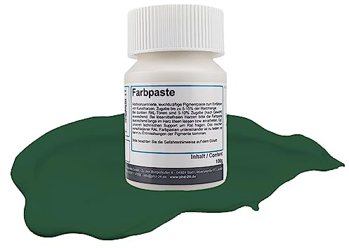 DD Composite Farbpaste 100g moosgrün RAL 6005 Pigment hochkonzentriert für Kunstharze Epoxidharz Resin Polyesterharz Gießharz farbintensiv deckend