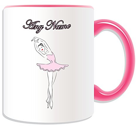 UNIGIFT Tazza da ballo con motivo ballerina, personalizzabile con qualsiasi nome o messaggio