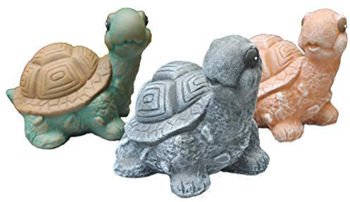 STEINFIGUREN SPICKER Steinfigur Schildkröte 3er Set 112, Gartenfigur Steinguss Tierfigur