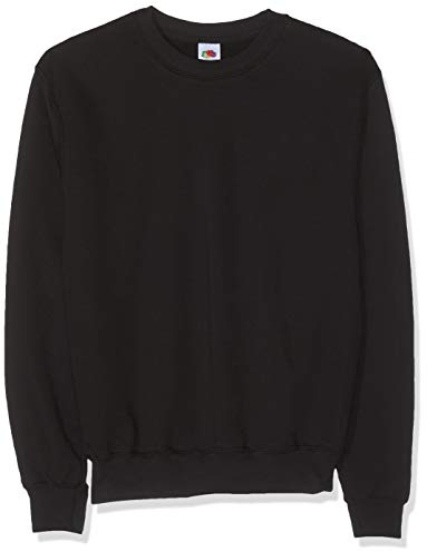Fruit of the Loom Men's Set-in Classic Sweater, Black, L UK