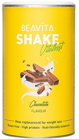 BEAVITA Vitalkost - Geschmack Schokolade - 1x 500g Pulver - feiner Eiweiß-Diät Shake - Mahlzeitenersatz reicht für 9 Shakes - Schoko Flavor - Kalorien sparen - glutenfrei mit 209 kcal pro Shake