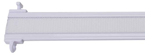 Stylelex Premium Paneelwagen mit Klettband - kürzbar - mit Universal-T-Gleitern für 4 & 6 mm Läufe - weiß aus Aluminium - mit eingefalztem Klettband (60 cm)