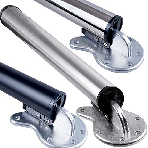 Stahlia Tischbein klappbar 710mm SCHWARZ MATT Ø50mm höhenverstellbare Tischbeine Möbelfuß Tischfuß Verstellfuß für Klapptische inkl. Befestigungsmaterial