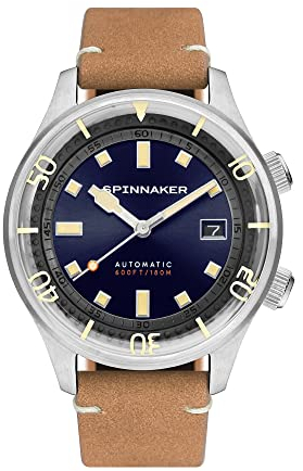 Spinnaker Herren 42mm Bradner Automatik Tidal Blue 3-Zeiger-Uhr mit Edelstahlarmband SP-5062-05