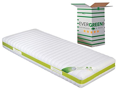 EVERGREENWEB - Fodera per Materasso una Piazza e Mezzo 120x200 alto 18-20 cm, Rivestimento Bianco Sfoderabile con Cerniera, Coprimaterasso con Imbottitura Anallergica Traspirante, Cover Lavabile JOLLY