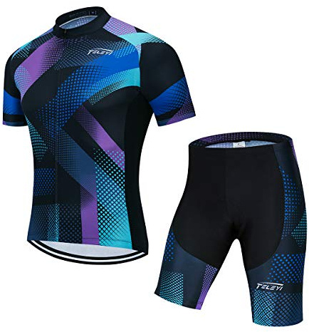 Weimostar Radtrikot Herren Set Kurzarm Rennrad Trikot Set Sommer Radbekleidung 4D Gel Fahrradbekleidung Fahrrad Bekleidung Anzug Atmungsaktive Fahrradtrikot Set CC64