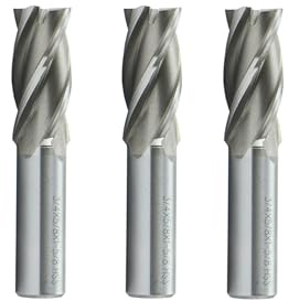 Shars 3 PCS 7/8 X 7/8 4 HSS Flute Single End Center Cut END Mill Set 404-6237-3