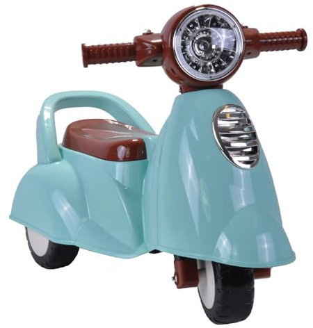 Bandits & Angels Riding Car Scooter Retro ab 1 Jahr für Jungen und Mädchen Mintgrün – grüner Laufroller mit Hupe – für drinnen und draußen – mit Stauraum