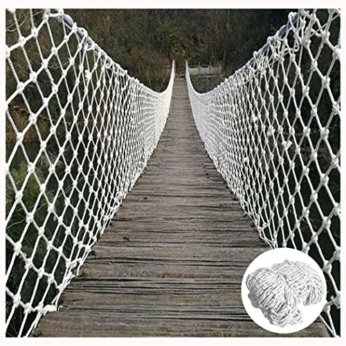 Aocet Balkon-schutznetz Sicherheitsnetz für Kinder Seil Netz Weiß Treppen Katzennetz Nylon Schutznetz Dekoratives Netz Anti-Fall-Netz (Grid : 10cm, W*L : 1mx4m)
